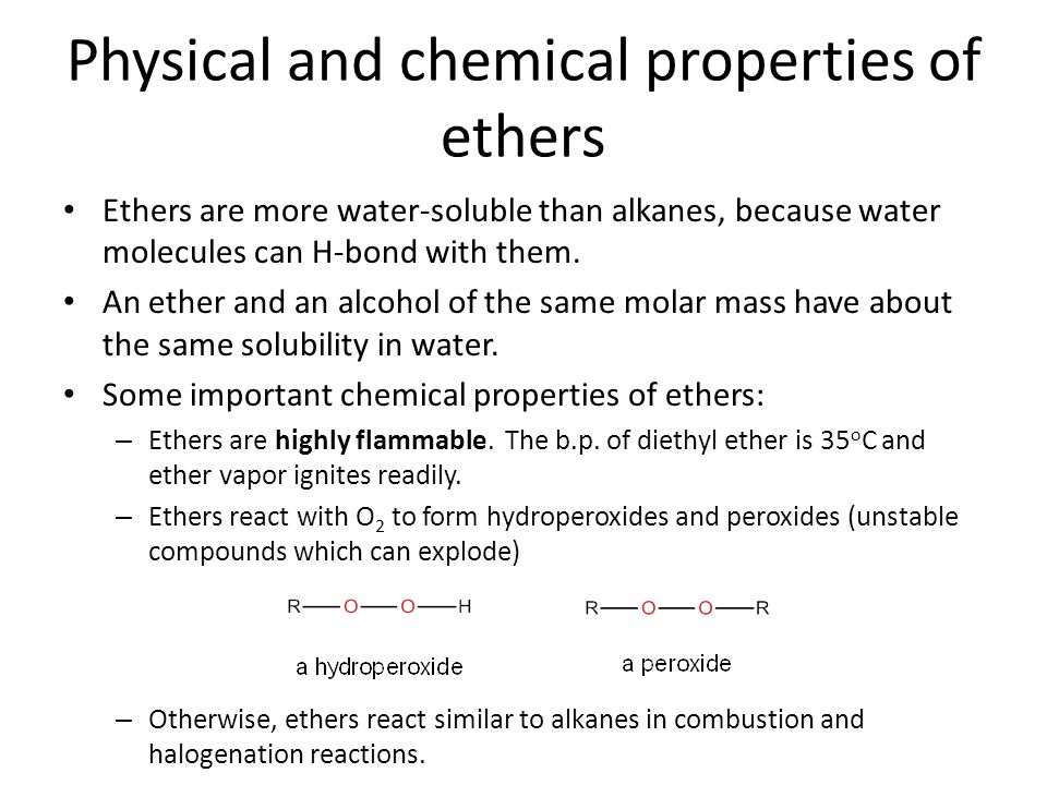 chemical properties of alcohols phenols and ethers